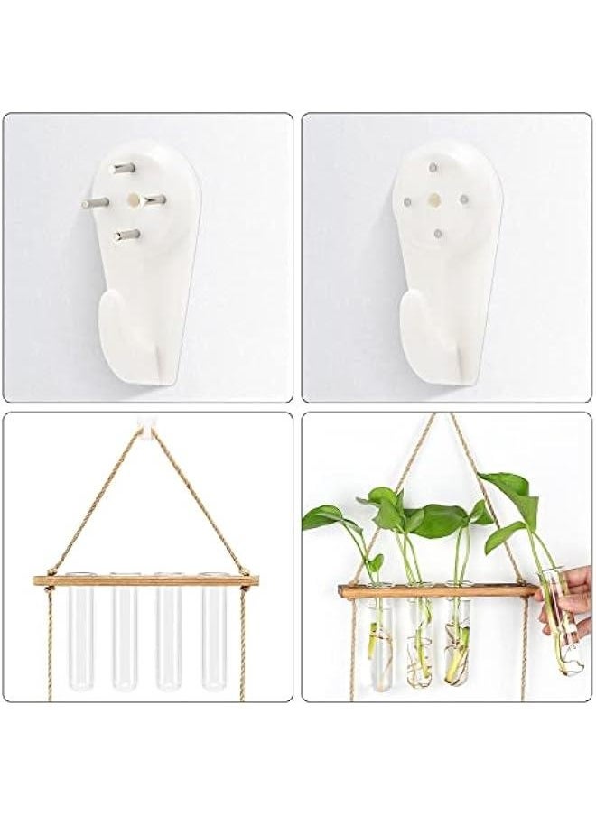 Generic HYINDOOR Wall Hanging Planter Terrarium 2 Tired Test Tube Vase Glass Planter Plant Propagation Station Plant Hangers of Rope with Wooden Stand and 8 Tubes for Hydroponic Plant Cutting  - Image 4