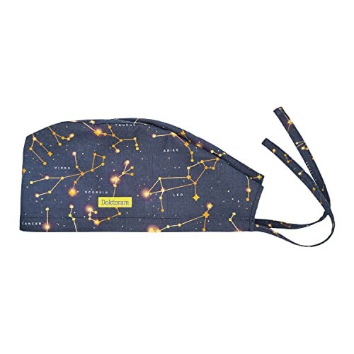 DOKTORAM Printed Scrub Hat with Starry Night Design for Medical Professionals… - Image 1