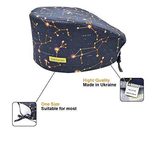 DOKTORAM Printed Scrub Hat with Starry Night Design for Medical Professionals… - Image 2