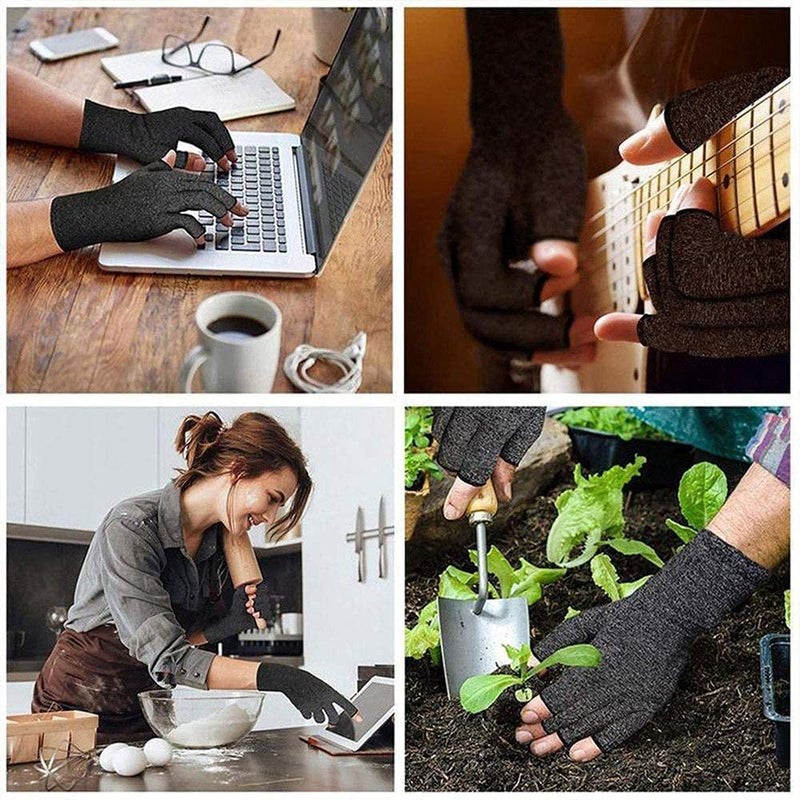 Rheumatoid Arthritis Gloves Fingerless- Compression Gloves for Pain Relief- (M) 1 Pair - Image 5