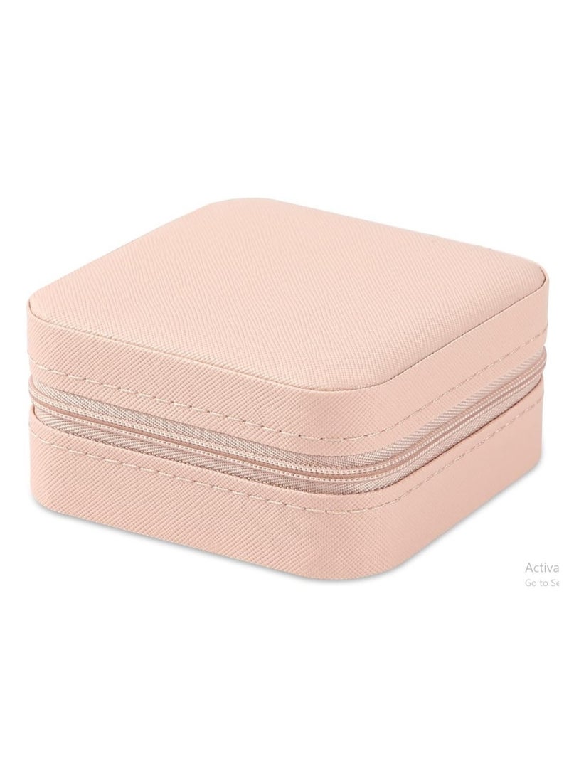 Small Leather Jewelry Box Easy Carry Jewelry Ring Organizer Gift Box for Girls Women - Jewelry Case Box Makeup Cosmetic Organizer for Women - Holder for Necklaces Earrings Bracelets Rings Accessories Organizer, Jewelry Box for Earrings Bracelets Rings Necklaces Storage Jewelry Box Organizer Jewelry Box Case for Accessories Makeup, Accessories Organizer Gold Silver Accessories Organizer - Small Travel Jewelry Box PU Leather Bag Organizer Portable Display for Women for Necklaces Earrings Rings Accessories - Image 2