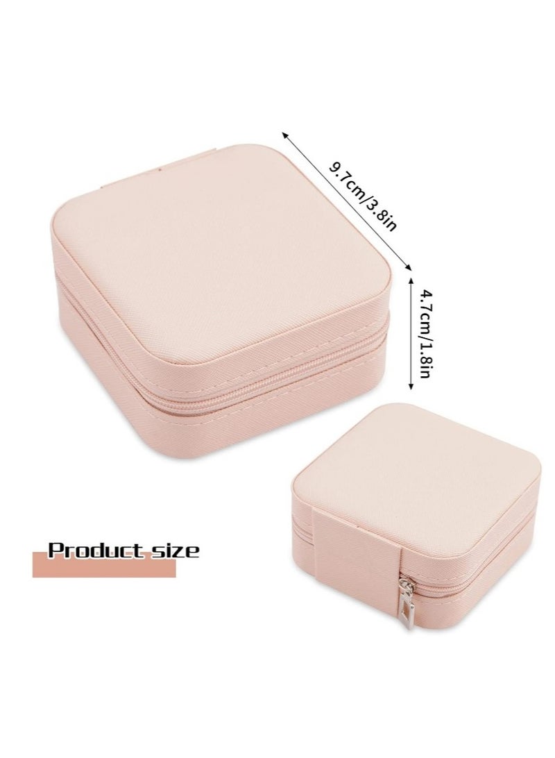 Small Leather Jewelry Box Easy Carry Jewelry Ring Organizer Gift Box for Girls Women - Jewelry Case Box Makeup Cosmetic Organizer for Women - Holder for Necklaces Earrings Bracelets Rings Accessories Organizer, Jewelry Box for Earrings Bracelets Rings Necklaces Storage Jewelry Box Organizer Jewelry Box Case for Accessories Makeup, Accessories Organizer Gold Silver Accessories Organizer - Small Travel Jewelry Box PU Leather Bag Organizer Portable Display for Women for Necklaces Earrings Rings Accessories - Image 3