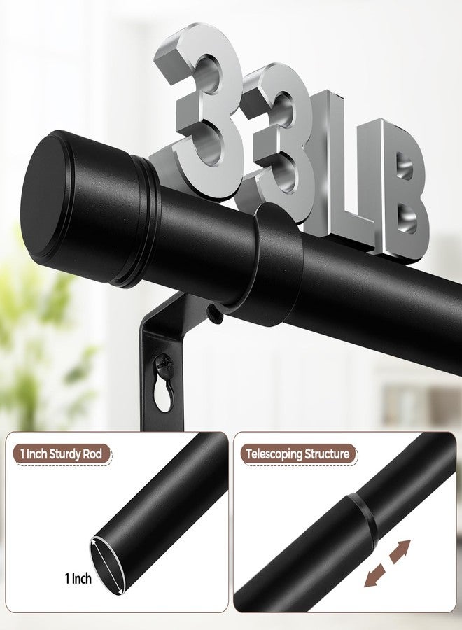 HOTOZON Black Curtain Rods 32 to 144 Inches, HOTOZON 1 Inch Heavy Duty Curtain Rods for Windows 111 to 140 Inches(9.2-11.6 ft), Telescoping Adjustable Drapery Rod with Simple End Cap Finials - Image 5