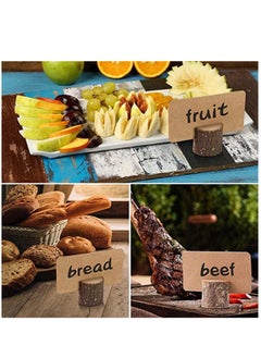 KASTWAVE Wood Place Card Holders, 10 Pcs Premium Rustic Table Number Holders and 10 Pcs Kraft Table Place Cards, Wood Photo Holders, Ideal for Wedding Party Table Name and More  - Image 4