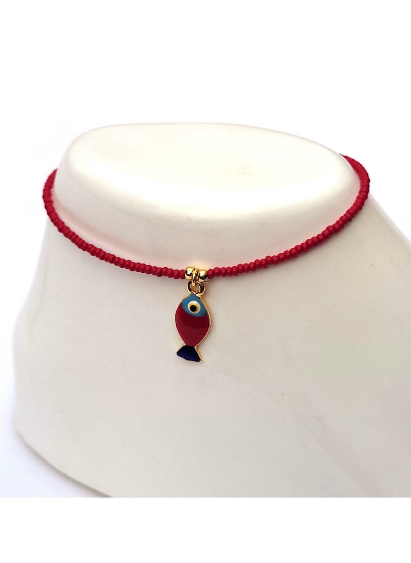 Alwan - Gold Plated Anklet with A Hanging Fish for Girls - Image 1