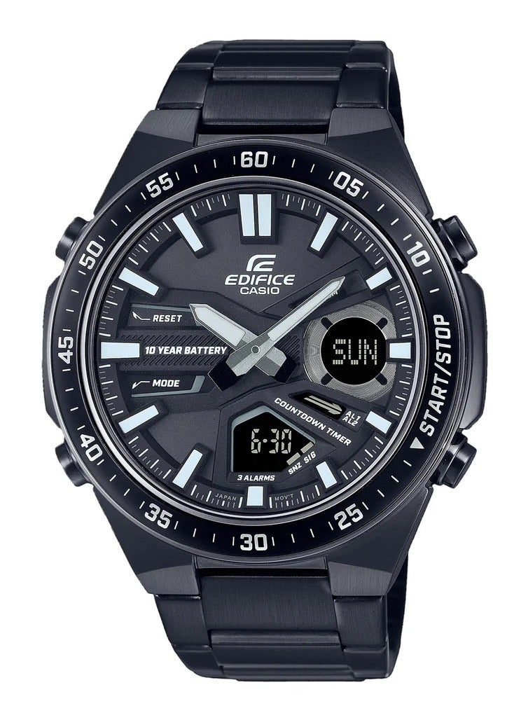 كاسيو EFV-C110DC-1ADF إديفيس مينا سوداء سوار ستانلس ستيل أسود أنالوج ديجيتال - Image 1