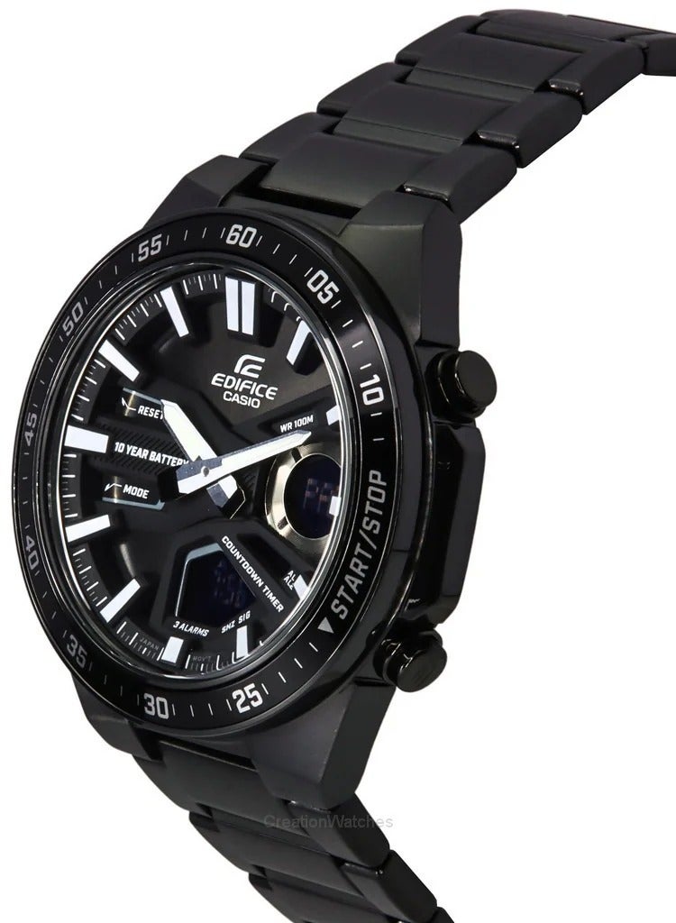 كاسيو EFV-C110DC-1ADF إديفيس مينا سوداء سوار ستانلس ستيل أسود أنالوج ديجيتال - Image 2