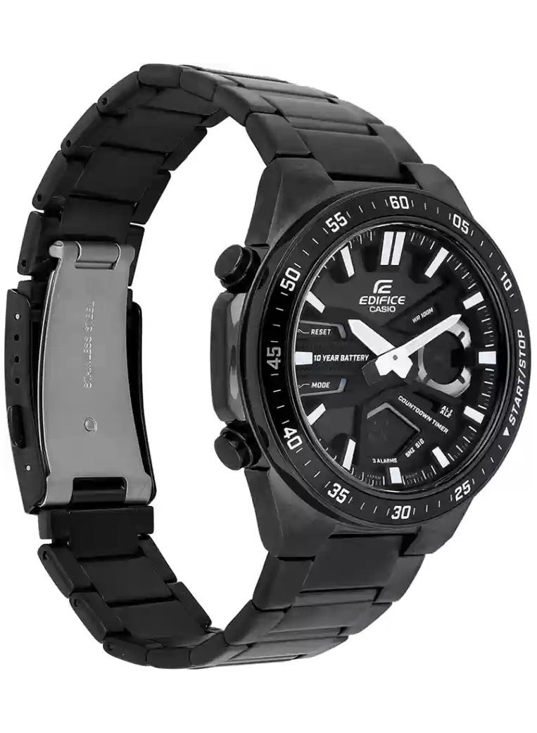 كاسيو EFV-C110DC-1ADF إديفيس مينا سوداء سوار ستانلس ستيل أسود أنالوج ديجيتال - Image 4