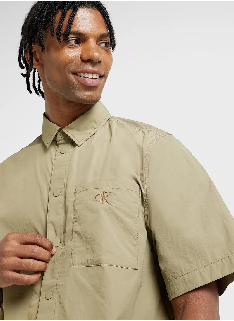 CALVIN KLEIN Logo Print Reguler Fit Button Down Shirt