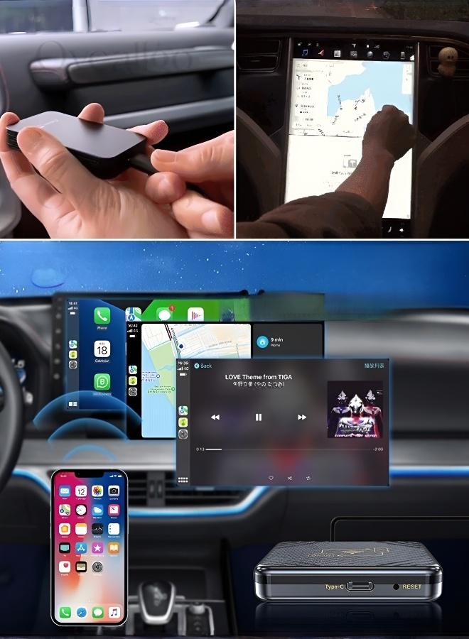 صندوق سيارة ذكي للإنترنت بشاشة عالية الدقة، Carplay/Android Auto لاسلكي ودعم مدى الحياة - Image 5