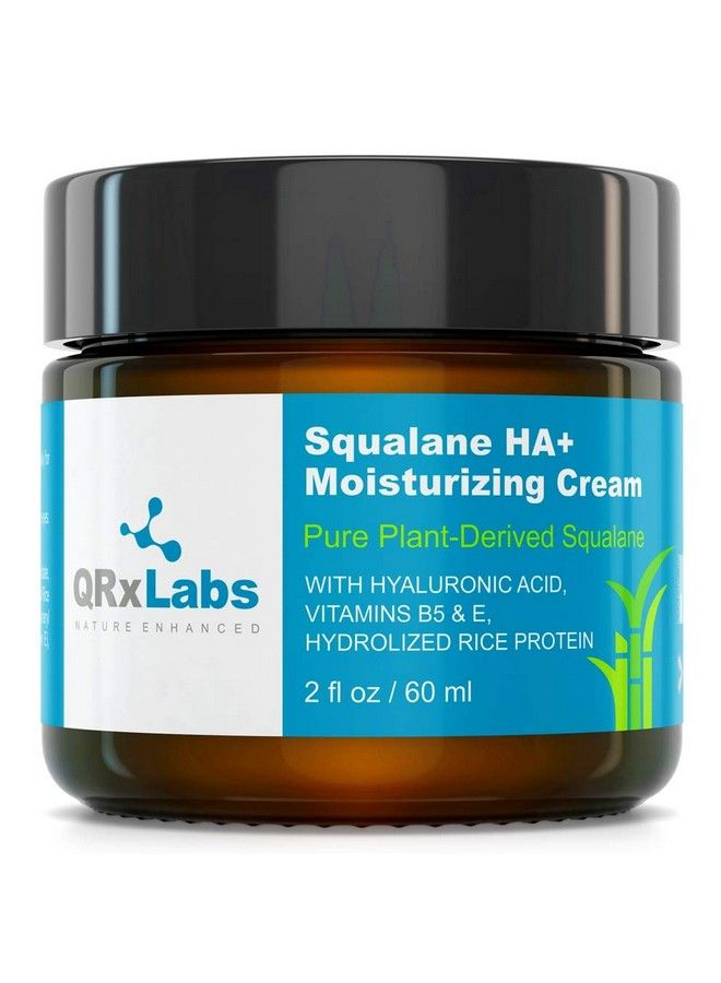 QRxLabs Pure Plantbased Squalane Ha+ Moisturizing Cream With Hyaluronic Acid Organic Ecocert Approved Usda Certified Squalane Derived From Sugarcane Best Moisturizer For Face Body & Skin 2 Fl / 60 Ml - Image 2