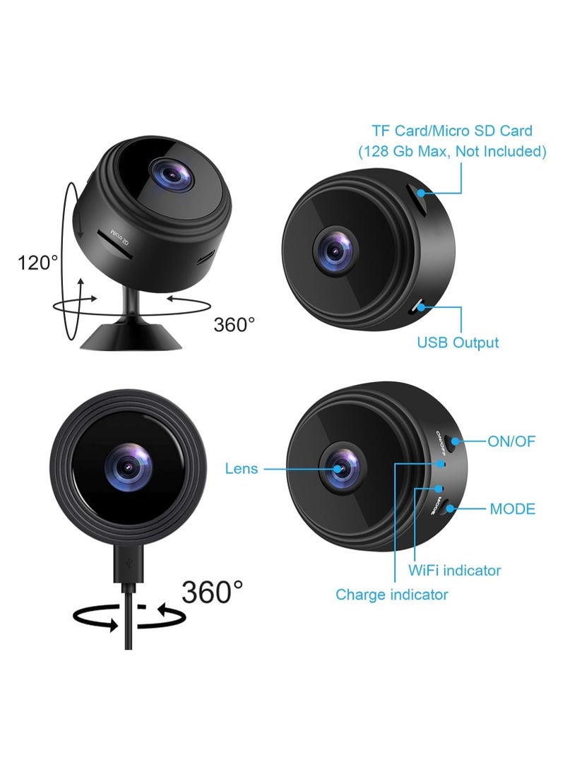 ELTRAZONE WiFi Mini Magnetic A9 Wireless Spy Hidden HD 1080P Small Portable Round Camera, Indoor Security Camera, Motion Detection, Instant Notifications Night Vision Camera (Camera)  - Image 3
