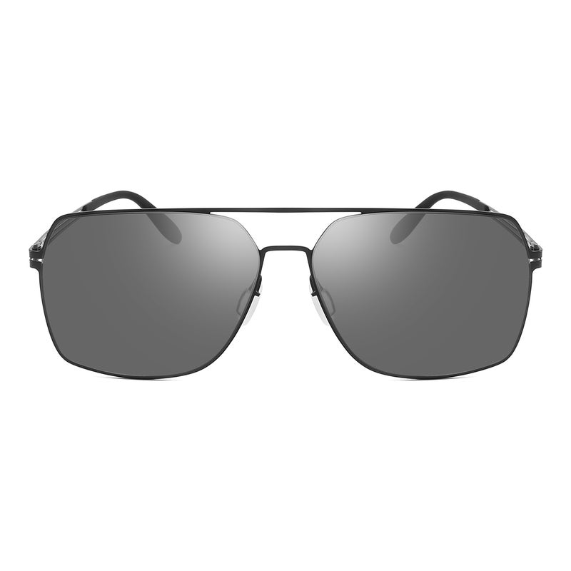 بوكيلار نظارات شمسية رجالية منتفخة من PUKCLAR، نظارات طيار، إطار من الفولاذ المقاوم للصدأ خفيف الوزن، نظارات شمسية رجعية مع حماية من الأشعة فوق البنفسجية UV400، مناسبة للقيادة، الصيد، والتخييم - Image 3