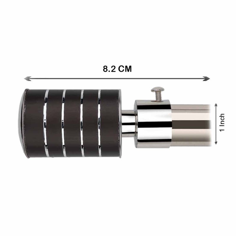 Ferio Stainless Steel Curtain Bracket Parda Holder for Door and Windows Fitting for Home Dcor for 1 Inch Rod Size Only Finial Set Black Colour Pack of 4 - Image 3