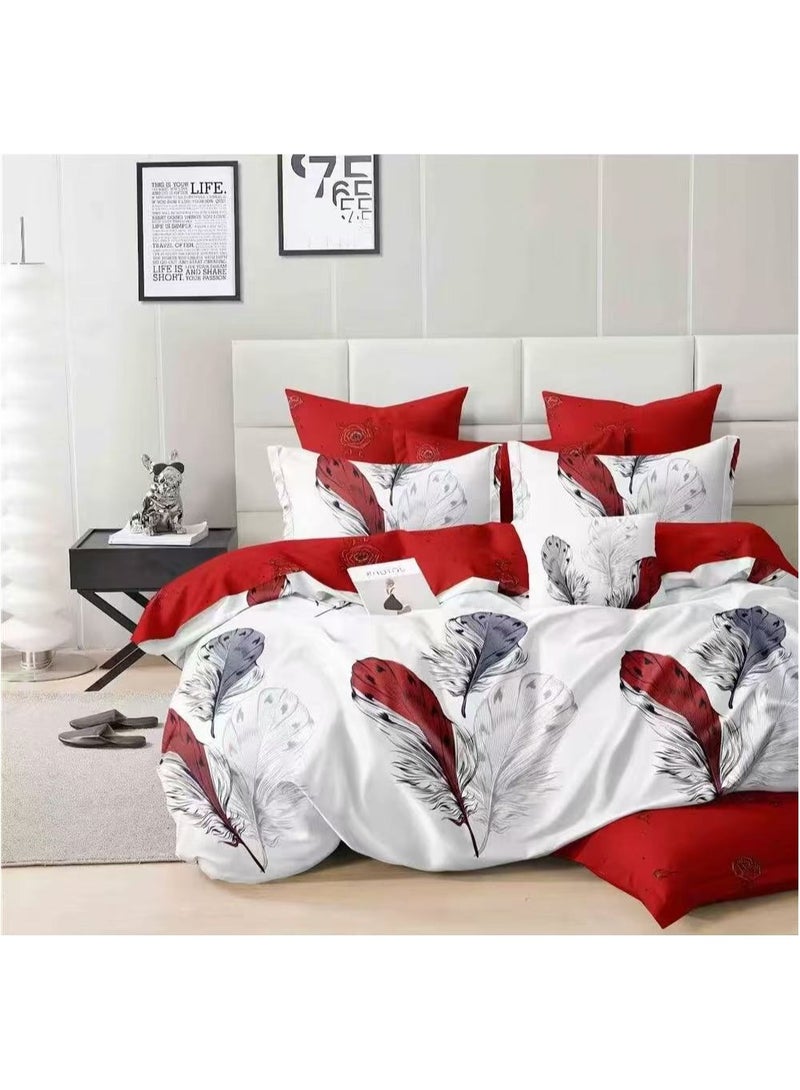 AL RAID 6-Piece King Size Duvet Cover Set – Soft & Breathable Bed Sheet Set with Duvet Cover, Deep-Pocket Fitted Sheet & 4 Pillowcases – All-Season Comfort and Elegant Bedroom Style