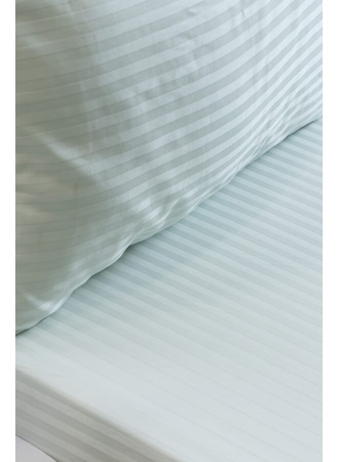 MEHALLA Fitted Sheet Set-Satin Stripe 1cm 1 Bed Sheet - 1Pillowcases -120*200+35cm - 100% Egyptian Cotton - Image 2