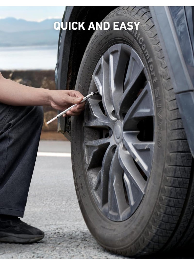 أسترواي جهاز قياس ضغط الإطارات AstroAI Pencil، عبوتان (10-75PSI ±2% Span)، مقياس ضغط هواء للإطارات، هيكل من الفولاذ المقاوم للصدأ وفوهة مصنوعة من المعدن، 3 قياسات للسيارات والدراجات والمركبات - Image 3