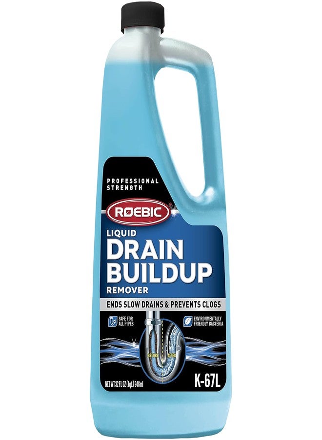 Roebic K-67 Liquid Drain Cleaner, Pipe Buildup Remover with Bacteria Enzymes for Household Drains and Sink Traps, Safe for Kitchen and Bathroom Sink, 32 fl oz - Image 1