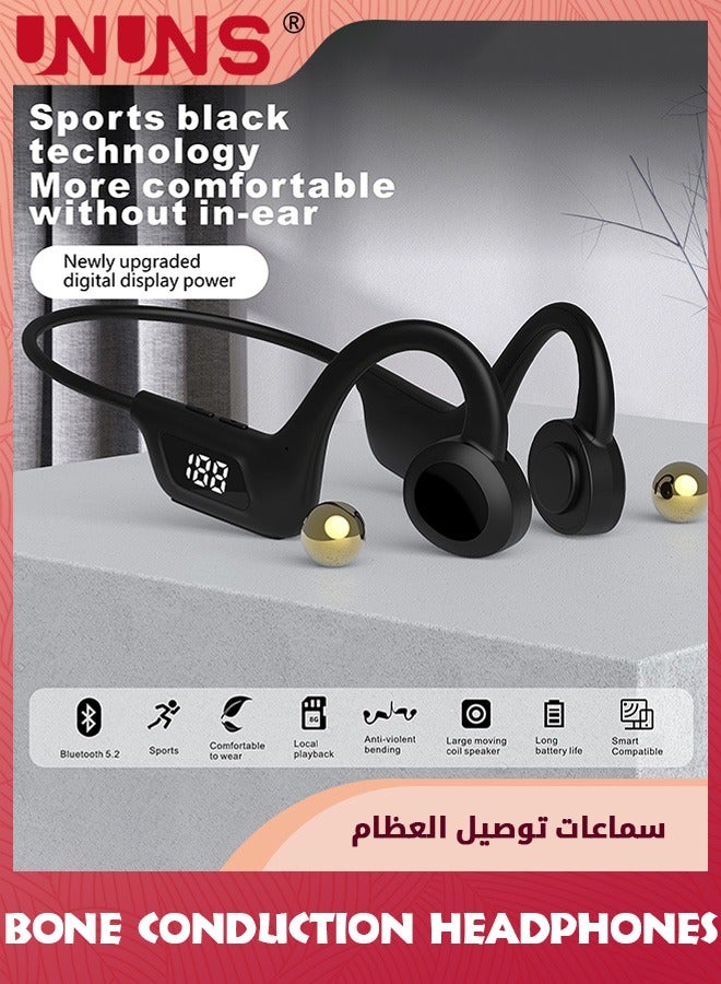 UNUNS Bone Conduction Headphones,Bluetooth 5.2 Air Conduction Headphones,Wireless Open Ear Earphones,Stereo Surround,Waterproof Sports Headset For Running Yoga Cycling Gym,Noise Reduction Headset  - Image 3