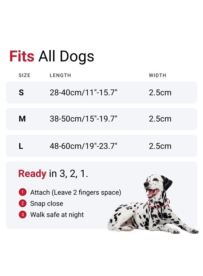 Tractive LED Light Up Dog Collar USB Rechargeable Waterproof (Red) - Image 3