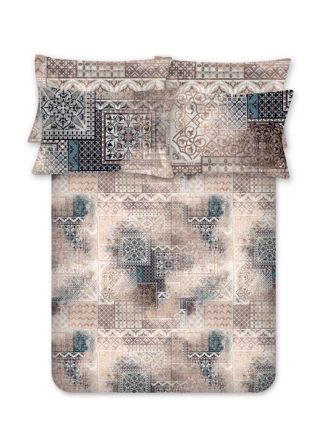 Bombay Dyeing King Sheet Set, 100% Pure Cotton, 300 Satin Weave Thread Count, King Size Bedsheet with 4 Pillow Covers, Super Soft, Reverie Bedsheets Collection (New Brown) - Image 4