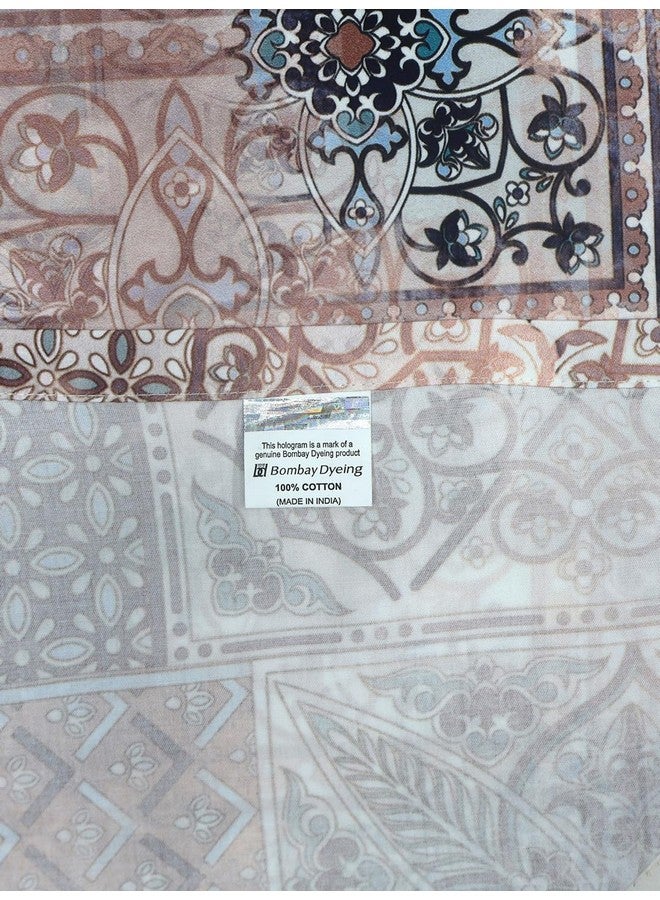 Bombay Dyeing King Sheet Set, 100% Pure Cotton, 300 Satin Weave Thread Count, King Size Bedsheet with 4 Pillow Covers, Super Soft, Reverie Bedsheets Collection (New Brown) - Image 3