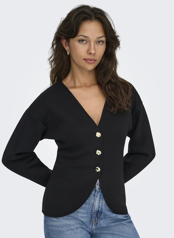 ONLY Onlnaomi Buttoned Long Sleeve Cardigan - Image 3