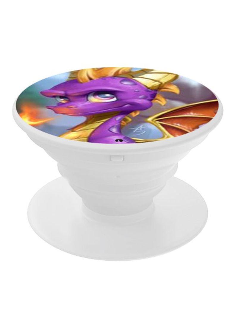 RKN Printed Pop Up Finger Grip Phone Holder Purple/Gold/Brown - Image 1