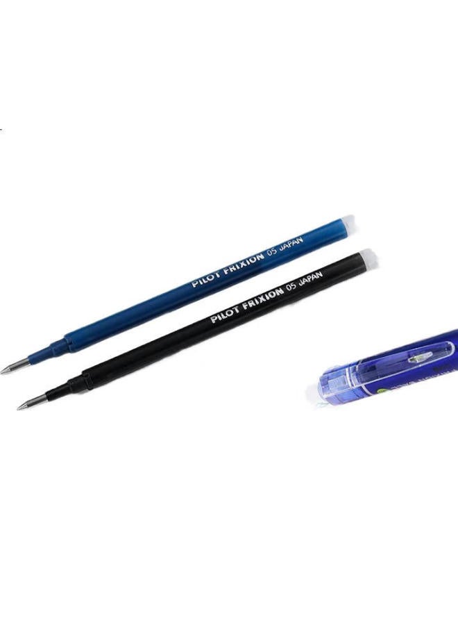 Pilot Frixion Ball Clicker Retractable Erasable Gel Pen, Fine Point 0.5Mm, Black/Blue Ink, Pack Of 5 - Image 1