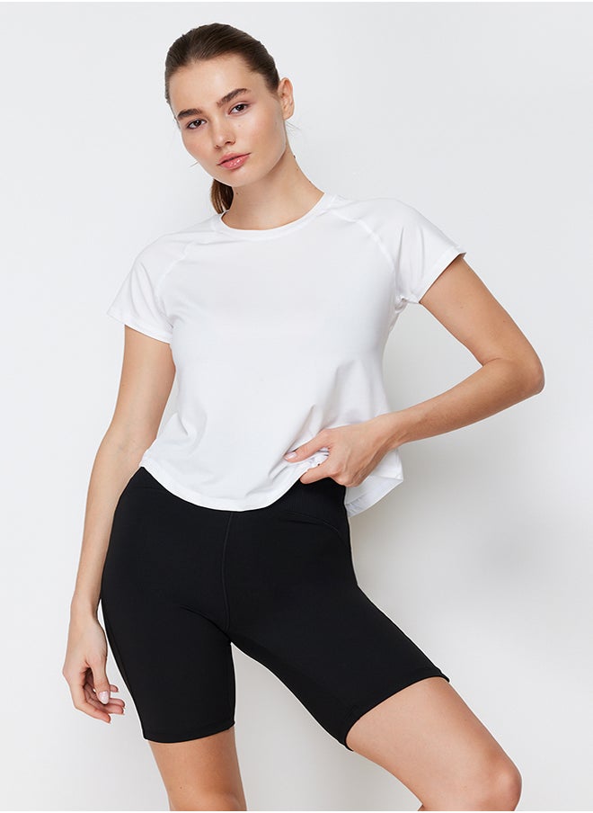 trendyol - White Reflector Print Detailed Knitted Sports T-Shirt THMSS24TS00002 - Image 1