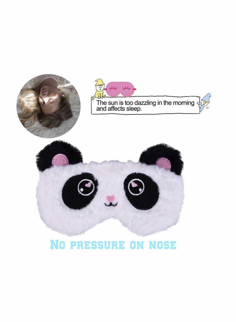 Cute Panda Sleeping Mask, MAKINGTEC Soft Fluffy Plush Blindfold Funny Novelty Animal Sleep Mask Eye Cover Eyeshade for Kids Girls Boys Women Men Night Nap Travel Meditation - Image 5