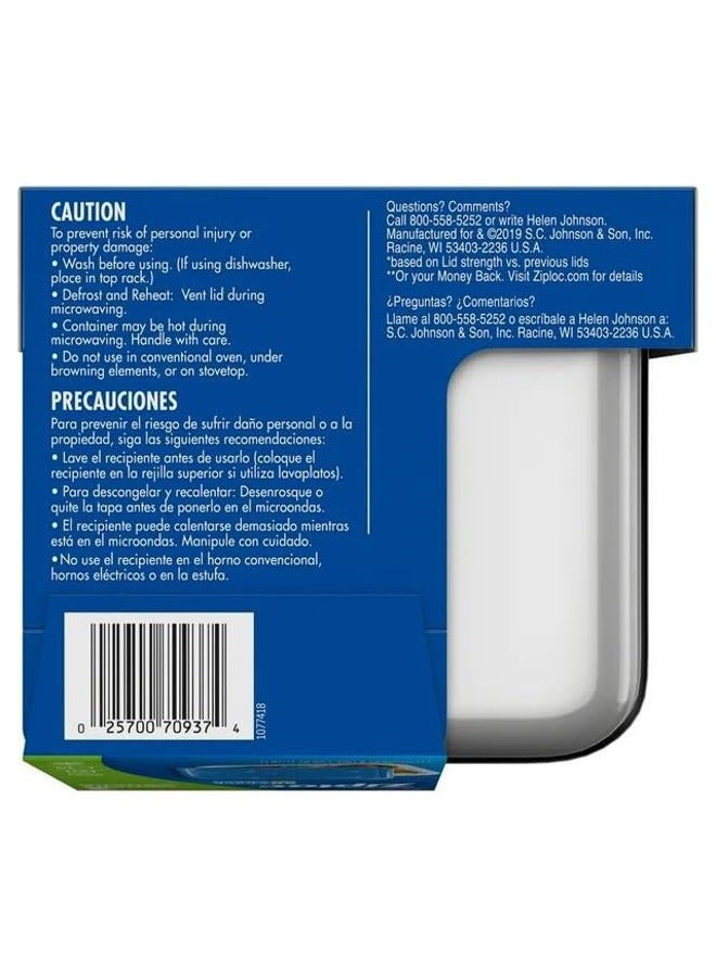 Ziploc Storage Containers Medium Square 3 Pack One Press Seal 1.25Q - Image 3