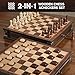 Peradix Magnetic Chess Set with 2 Builtin Storage Drawers 15 Wooden Strategy Board Games 2 Extra Queens Luxury Magnet Chess Game for Adults Kids and Family Game Night Gift Package - Image 4