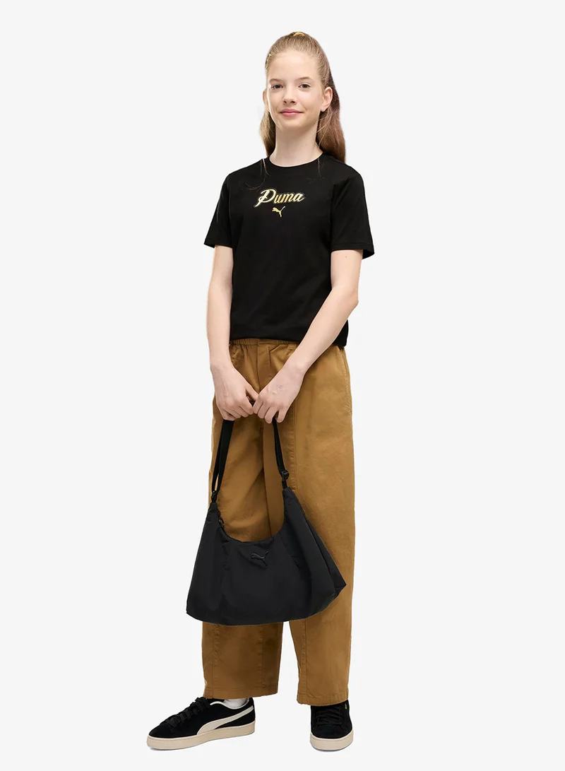 Puma PUMA Black Youth Essential Script Glitter T-Shirt for Women | Best Price UAE