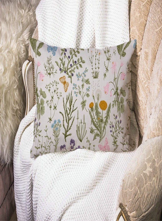 Solekla Vintage Garden Plants with Herbs Flowers Botanical Cotton Linen Decorative Throw Pillow Case Cushion Cover Pillowcase for Couch Sofa Bed,12 X 20 Inches - Image 3