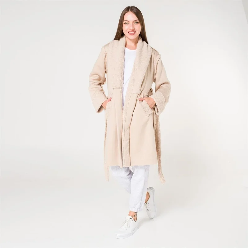 Miespiga Sherpa Faux Wool Teddy Plush Women's Dressing Gown