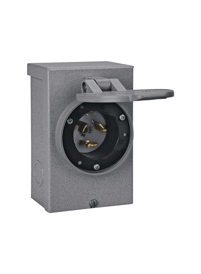 Reliance Controls PB50 50-Amp (CS6375) NEMA 3R Power Inlet Box,Gray - Image 1