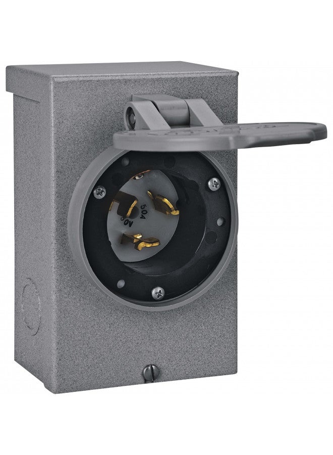 Reliance Controls PB50 50-Amp (CS6375) NEMA 3R Power Inlet Box,Gray - Image 2