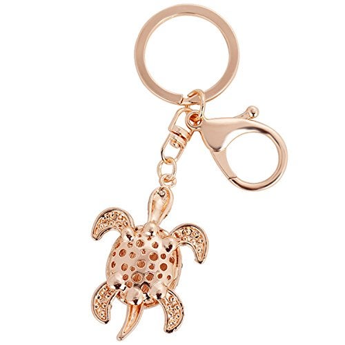 Bestdays Mini Sea Turtle Keychain Charm Pendant For Handbag Bag Keychain Key Ring (Rose) - Image 4