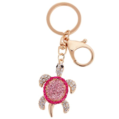 Bestdays Mini Sea Turtle Keychain Charm Pendant For Handbag Bag Keychain Key Ring (Rose) - Image 1