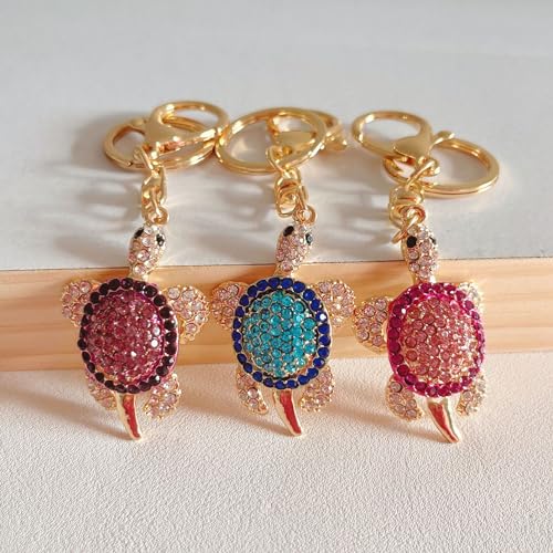 Bestdays Mini Sea Turtle Keychain Charm Pendant For Handbag Bag Keychain Key Ring (Rose) - Image 5