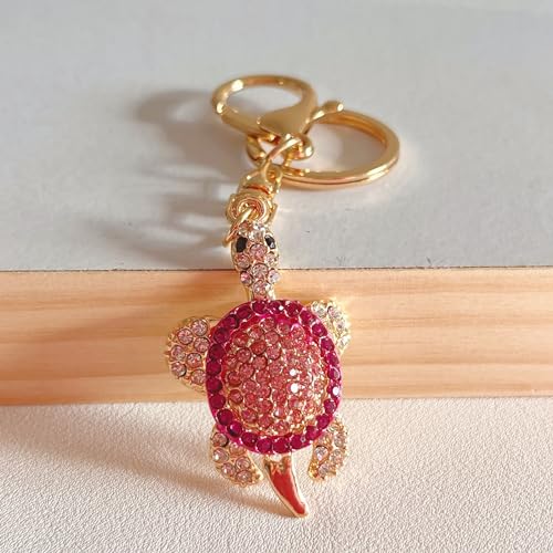 Bestdays Mini Sea Turtle Keychain Charm Pendant For Handbag Bag Keychain Key Ring (Rose) - Image 3