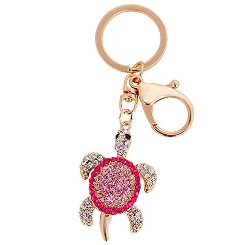 Bestdays Mini Sea Turtle Keychain Charm Pendant For Handbag Bag Keychain Key Ring (Rose) - Image 2