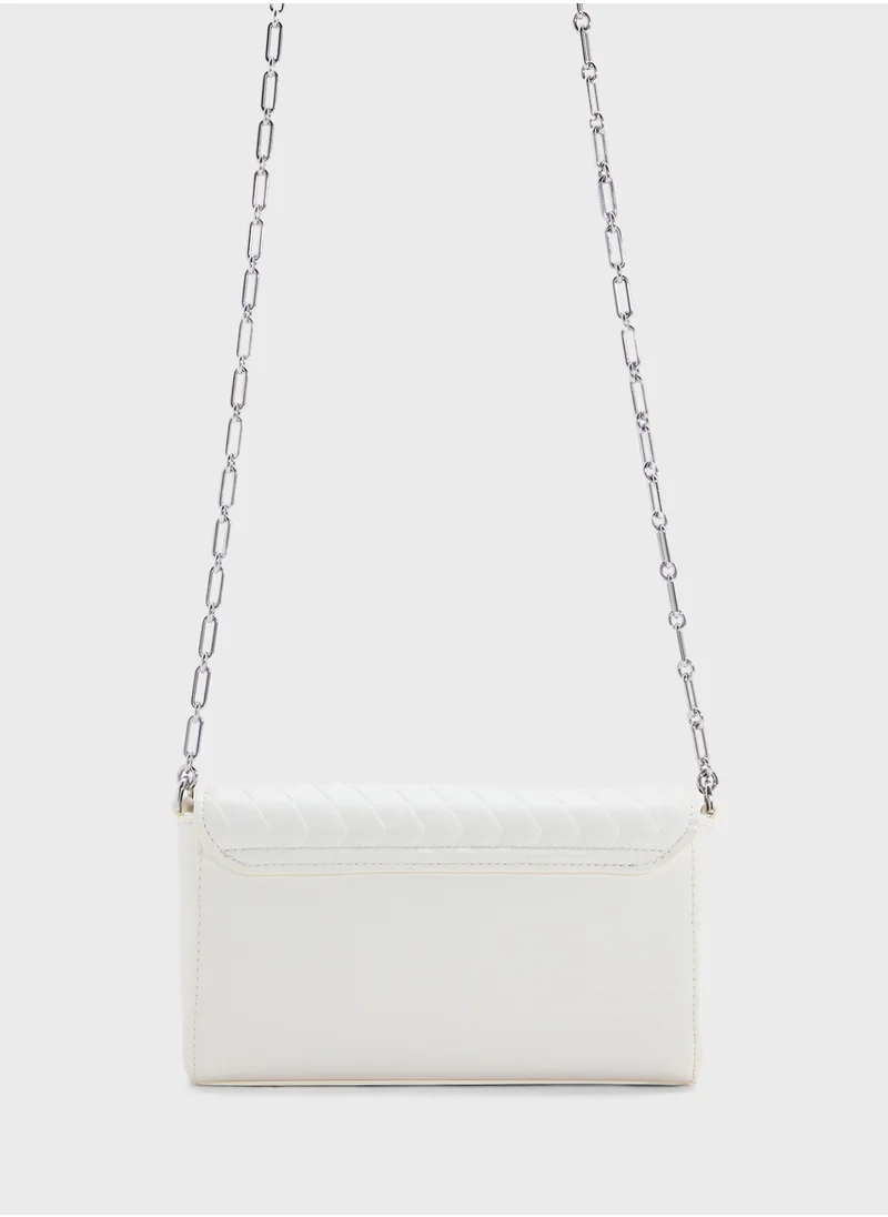 CALVIN KLEIN MINI QUILT CROSSBODY BAG WITH CHAIN