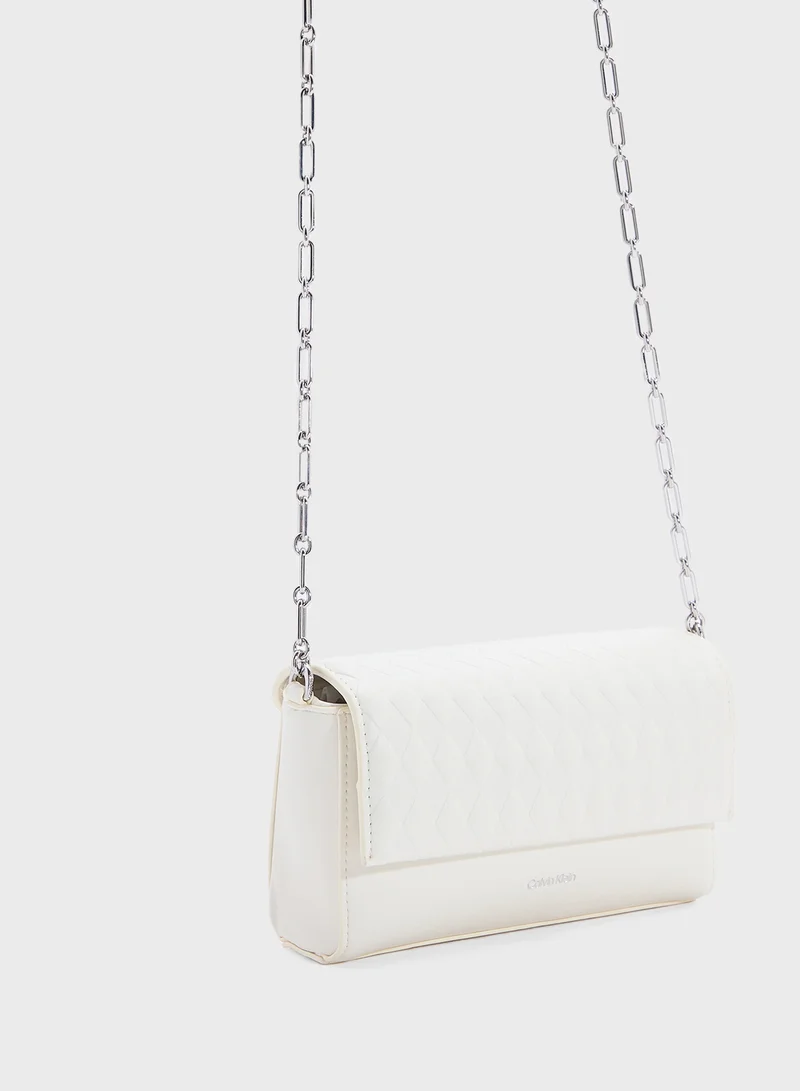 CALVIN KLEIN MINI QUILT CROSSBODY BAG WITH CHAIN