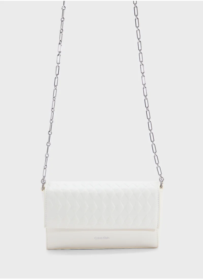 CALVIN KLEIN MINI QUILT CROSSBODY BAG WITH CHAIN