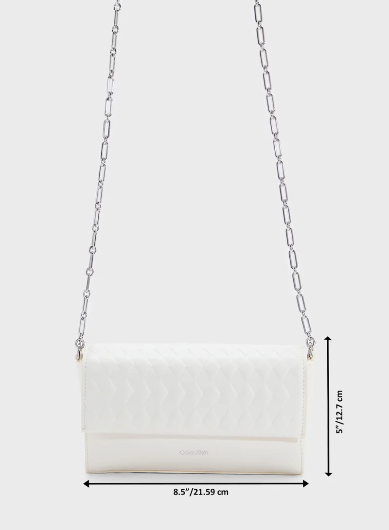 CALVIN KLEIN MINI QUILT CROSSBODY BAG WITH CHAIN