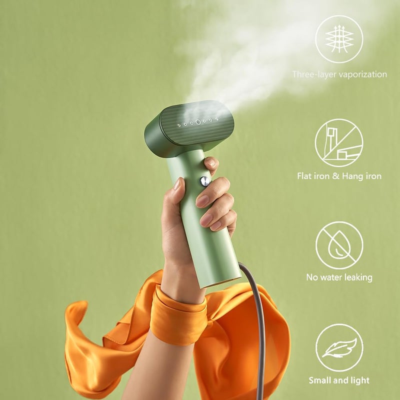 nexdoo G6 2-in-1 Portable Steamer for Clothes and Iron for Clothes, Just 0.7lbs Lightly, 10 Minutes of Continuous Steam, 900W Light Steamer for travel and home (yellow) - Image 2