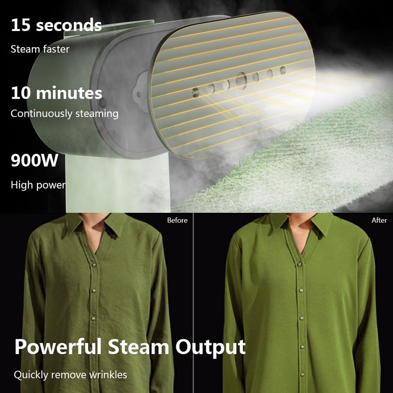 nexdoo G6 2-in-1 Portable Steamer for Clothes and Iron for Clothes, Just 0.7lbs Lightly, 10 Minutes of Continuous Steam, 900W Light Steamer for travel and home (yellow) - Image 3