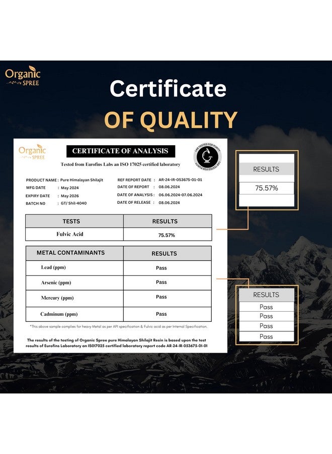 Organic Spree Pure Himalayan Shilajit Resin 20gm (0.70oz) Pure Himalayan Resin with 85+ Trace Minerals, 75%+ Fulvic Acid, Supports Energy, Recovery, Immune Function, and Overall Health (1) - Image 3